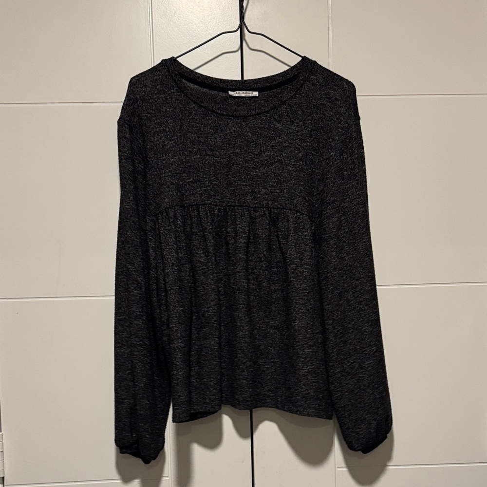 Zara Trafaluc Charcoal Knit Top